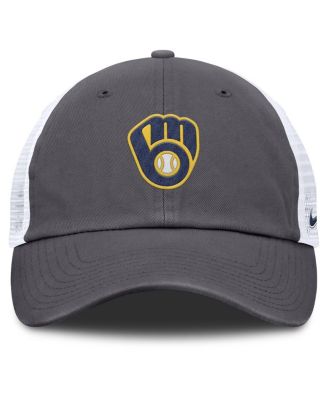 Мужская серая кепка дальнобойщика Nike Milwaukee Brewers с регулируемой посадкой