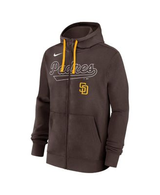 Мужская коричневая толстовка Nike San Diego Padres Knockout Script с капюшоном на молнии