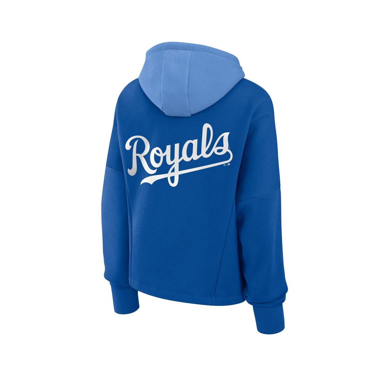 Women's Royal Kansas City Royals Oversized High Hip Legacy Fleece Pullover Hoodie