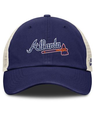 Мужская темно-синяя /натуральная кепка Nike Atlanta Braves Cooperstown Collection Club Trucker с регулируемой посадкой