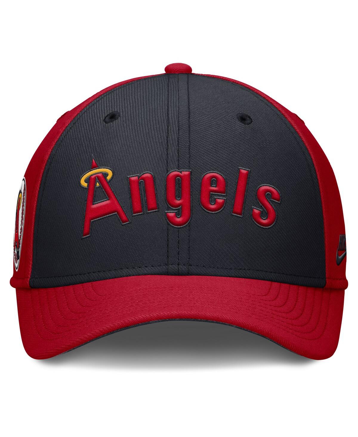 Nike Men's Red/navy California Angels Rise Swoosh Performance Flex Hat In Red,navy