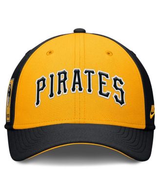 Men's Black/Gold Pittsburgh Pirates Rise Swoosh Performance Flex Hat