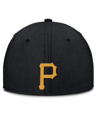 Men's Black/Gold Pittsburgh Pirates Rise Swoosh Performance Flex Hat