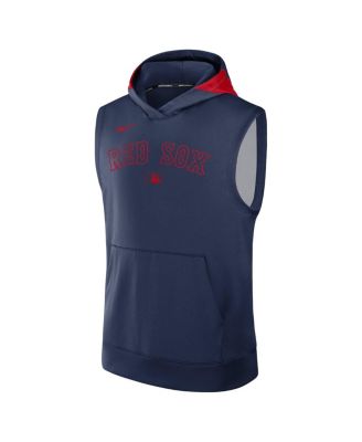 Men's Navy Boston Red Sox Authentic Collection Performance Sleeveless Pullover Hoodie
