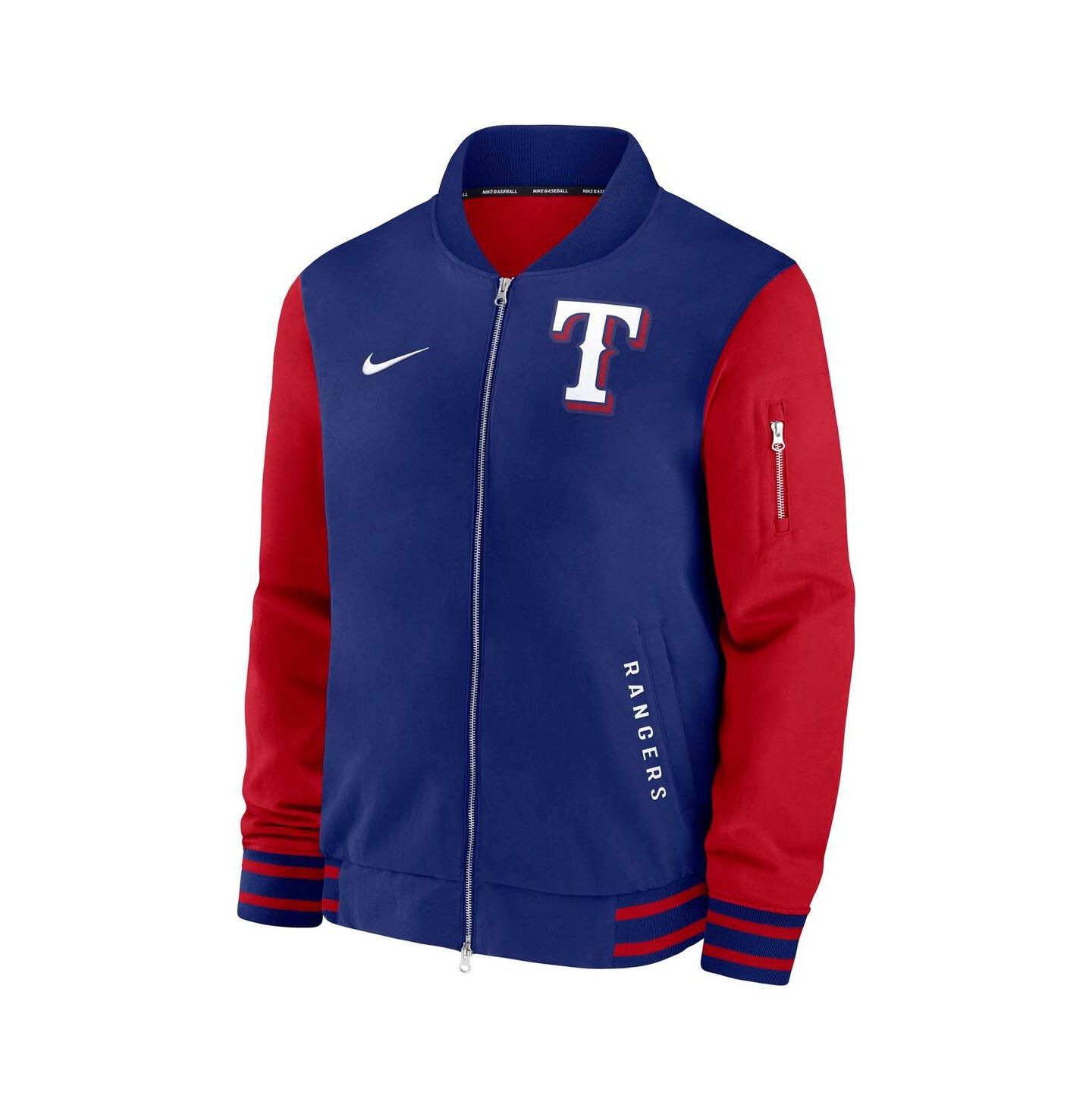 Мужская куртка Nike Royal/Red Texas Rangers Authentic Collection Dugout Full-Zip Bomber — фото 2
