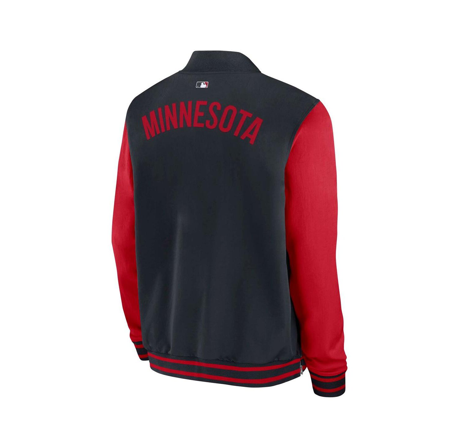 Men's Navy/Red Minnesota Twins Authentic Collection Dugout Full-Zip Bomber Jacket