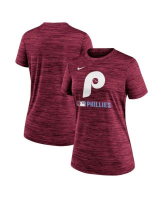 Nike - Women's Maroon Philadelphia Phillies Alternate Logo Authentic Collection Velocity Performance T-Shirt