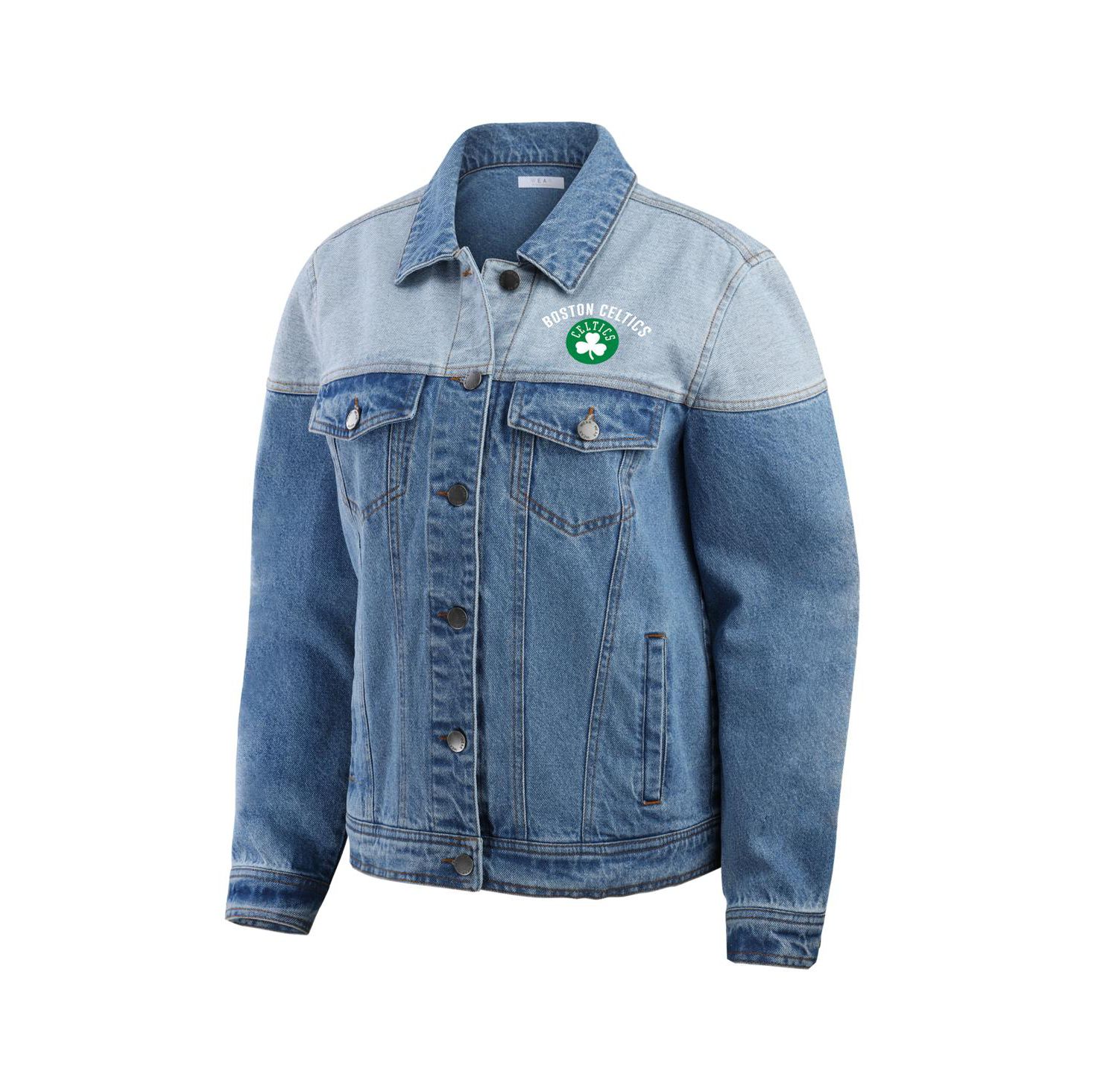 Women's Blue Boston Celtics Full-Button Denim Jacket