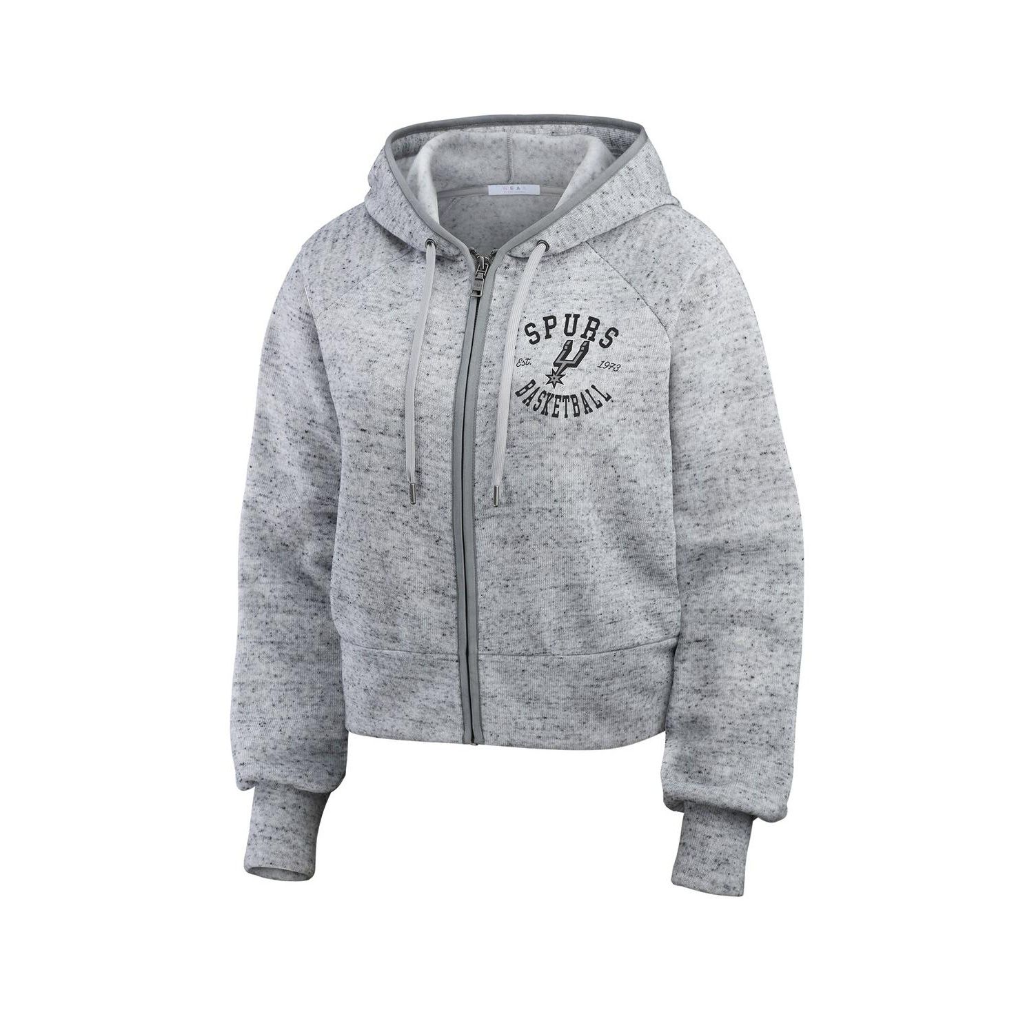 Women's Heather Gray San Antonio Spurs Speckled Radiator Full-Zip Hoodie