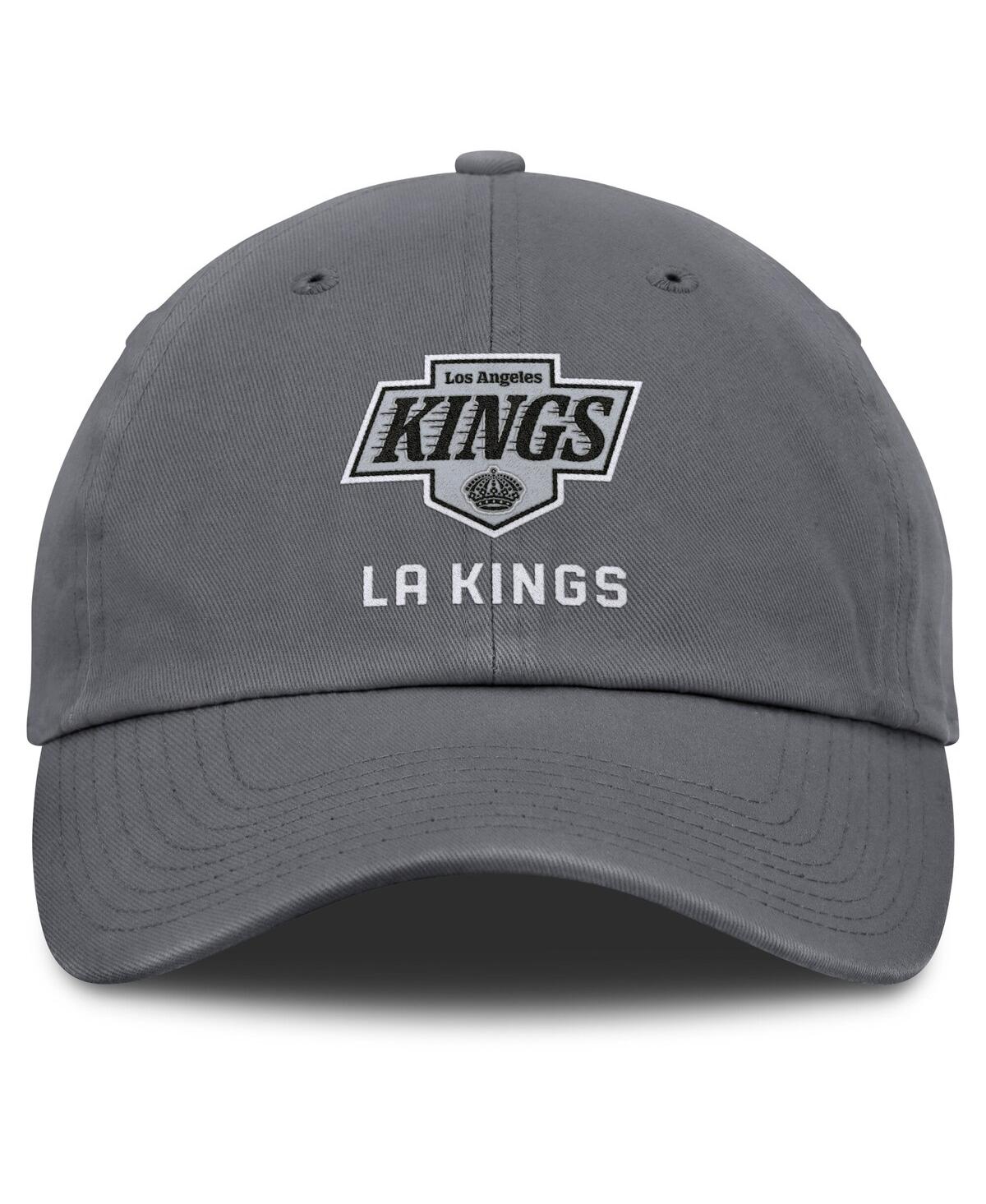 Fanatics Men's Charcoal Los Angeles Kings Washed Adjustable Hat In Charcoal