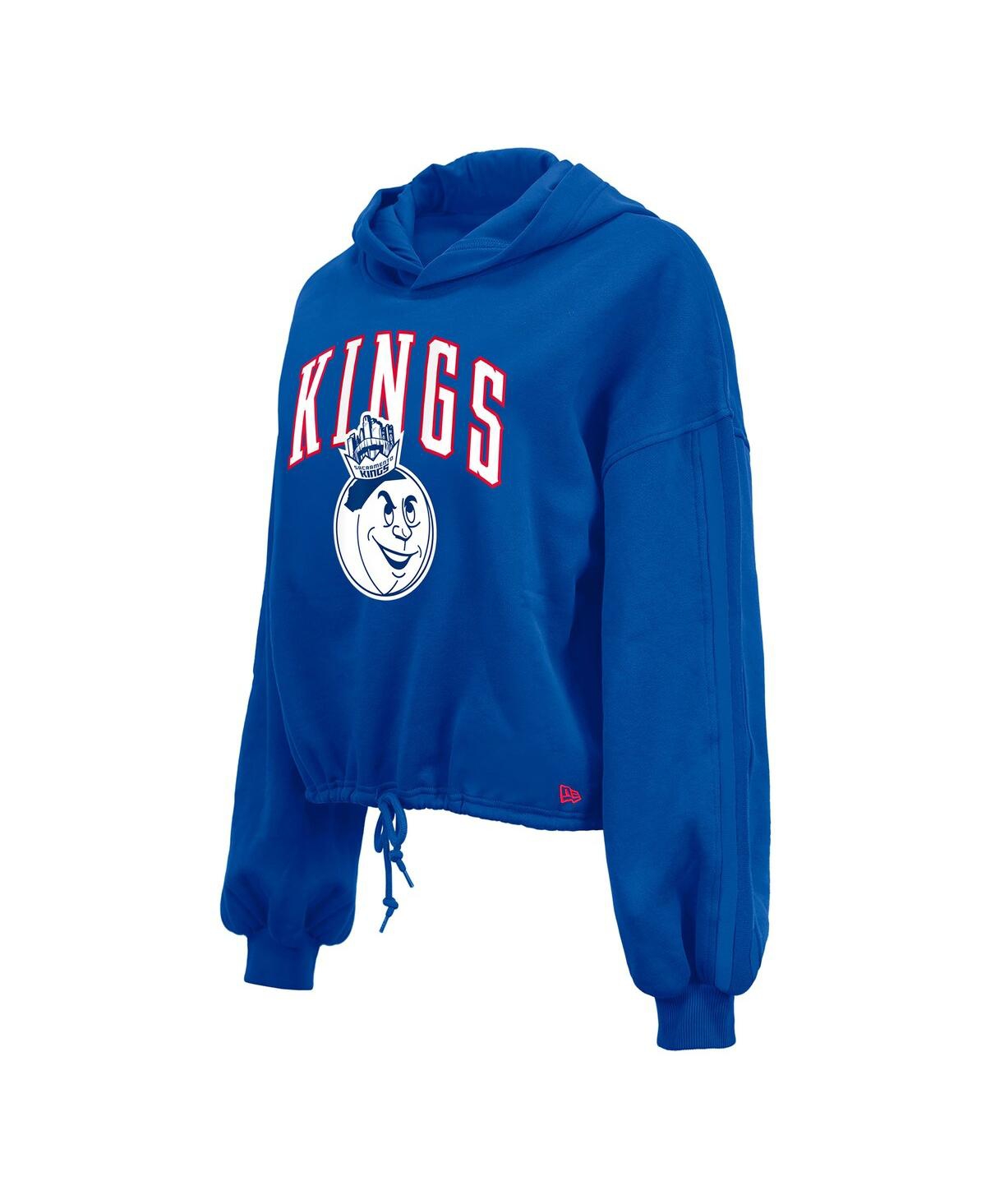 NEW ERA WOMEN'S BLUE SACRAMENTO KINGS 2024/25 CITY EDITION CROPPED PULLOVER HOODIE 