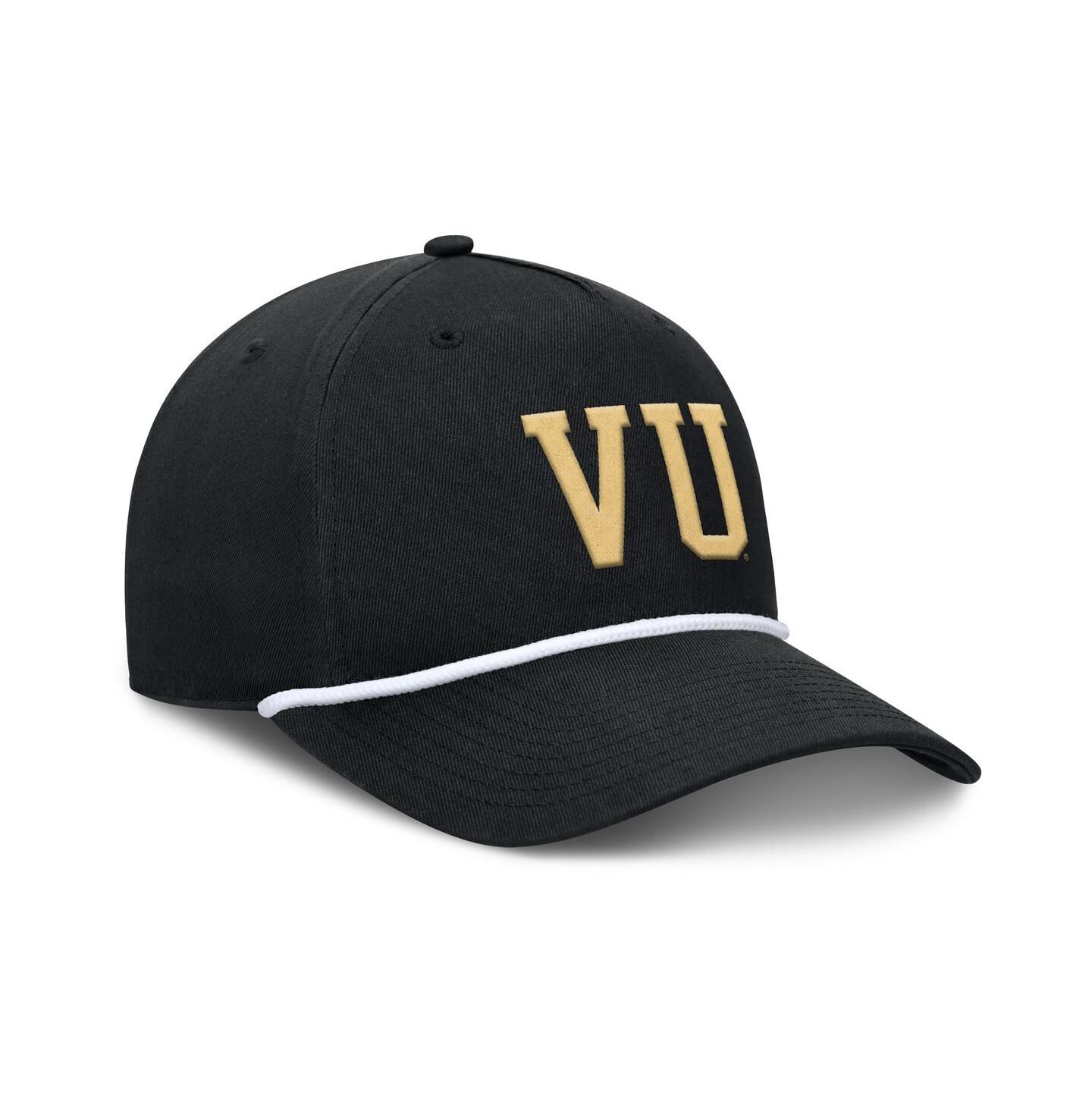 Мужская кепка Fanatics Black Vanderbilt Commodores Foul Ball Rope Adjustable Hat — фото 3