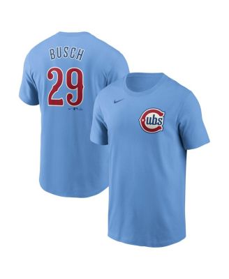 Nike - Men's Michael Busch Baby Blue Chicago Cubs Fuse Name  Number T-Shirt