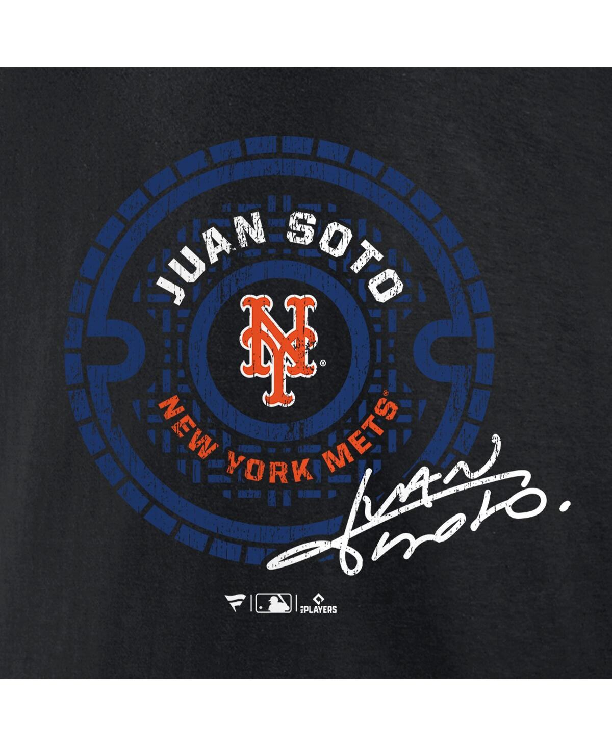 Fanatics Men's Juan Soto Black New York Mets Seal Logo T-shirt In Black