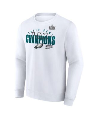 Мужская белая флисовая толстовка Philadelphia Eagles Super Bowl LIX Champions от Fanatics с символикой Победы
