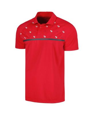 Men's Red Cleveland Guardians Sector Batter Up Raglan Polo