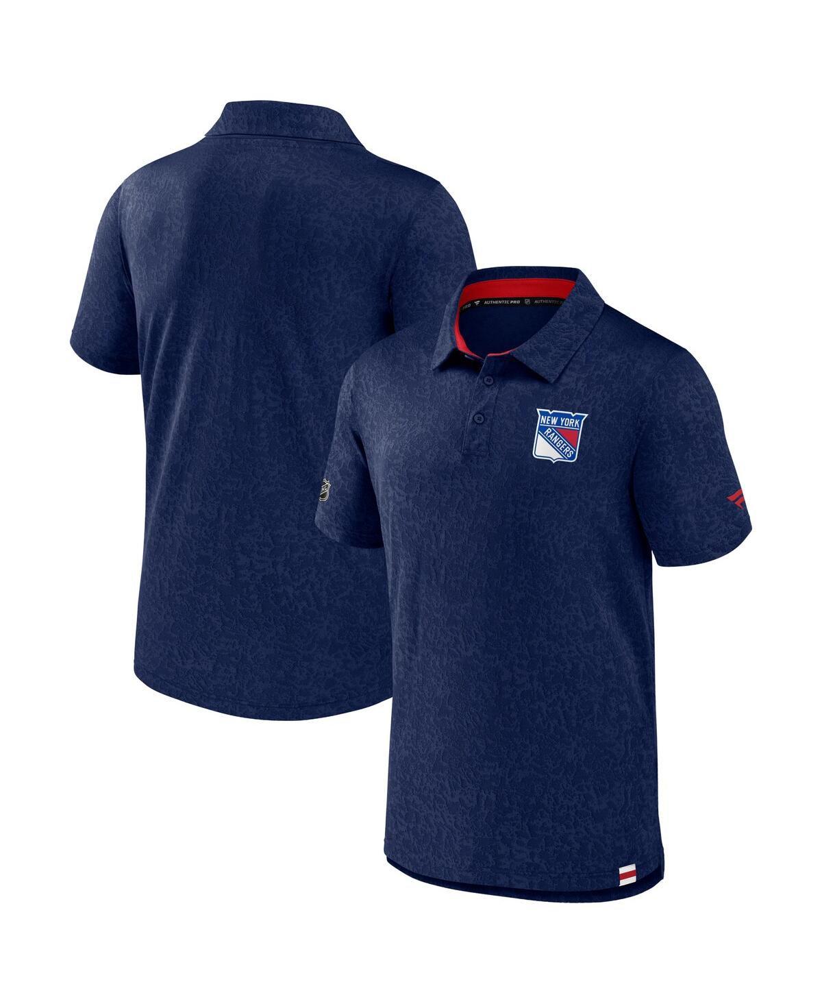 Fanatics Men's Navy New York Rangers Authentic Pro Jacquard Polo In Navy