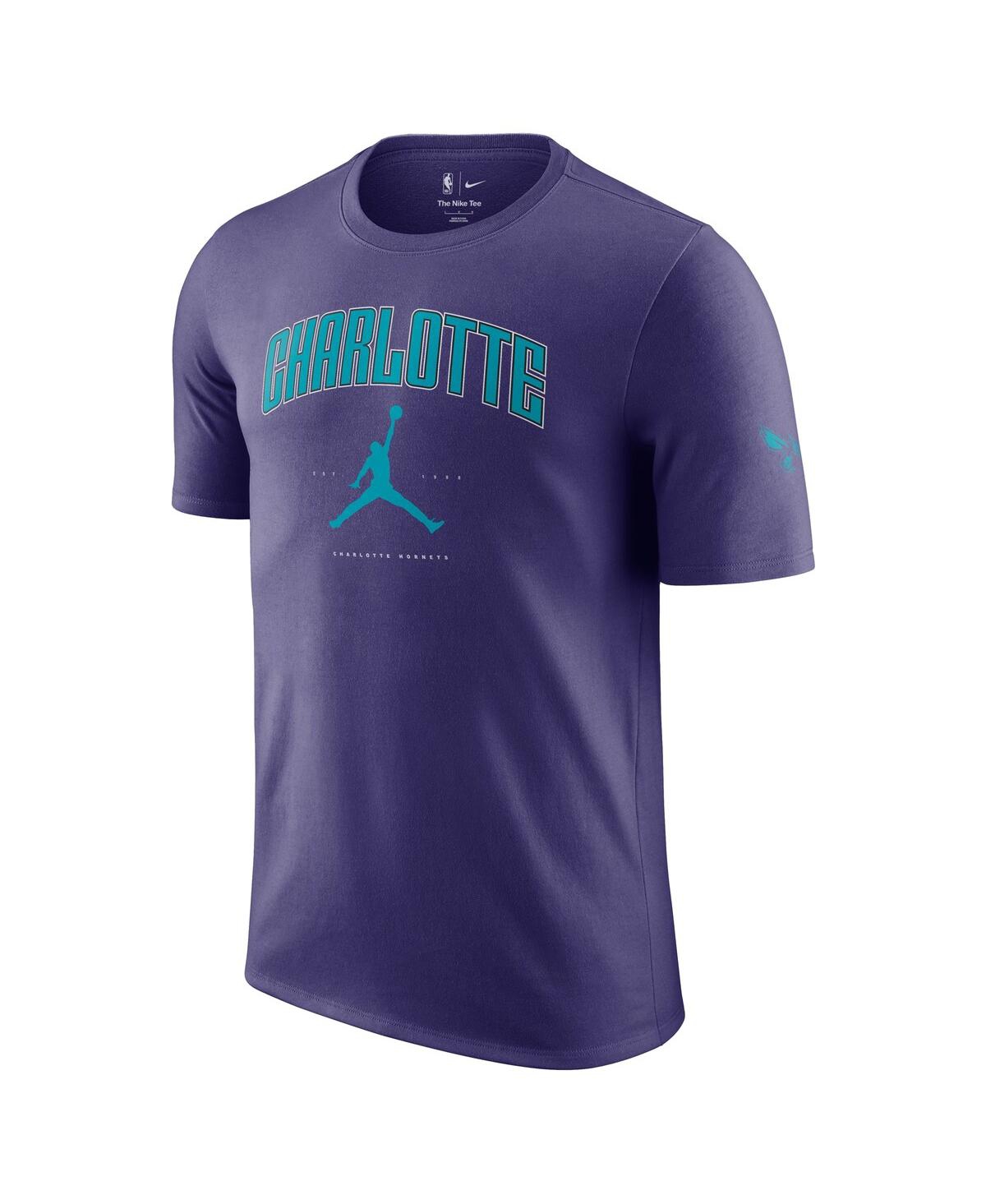 JORDAN MEN'S AND WOMEN'SÂ PURPLE CHARLOTTE HORNETS ESSENTIAL CITIES T-SHIRT 