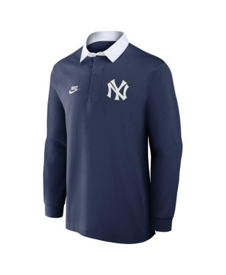 Мужская темно-синяя футболка Nike New York Yankees для регби с длинным рукавом