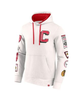 Мужская белая толстовка-пуловер с капюшоном из флиса Chicago Blackhawks Letterman от Fanatics