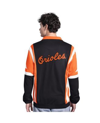 Мужская спортивная куртка Baltimore Orioles Contender из трикотажа на молнии для начинающих, черно-оранжевая