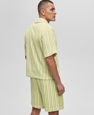 Men's Vertical-Stripe Camp Collar Shirt, Exclusively at Macy's