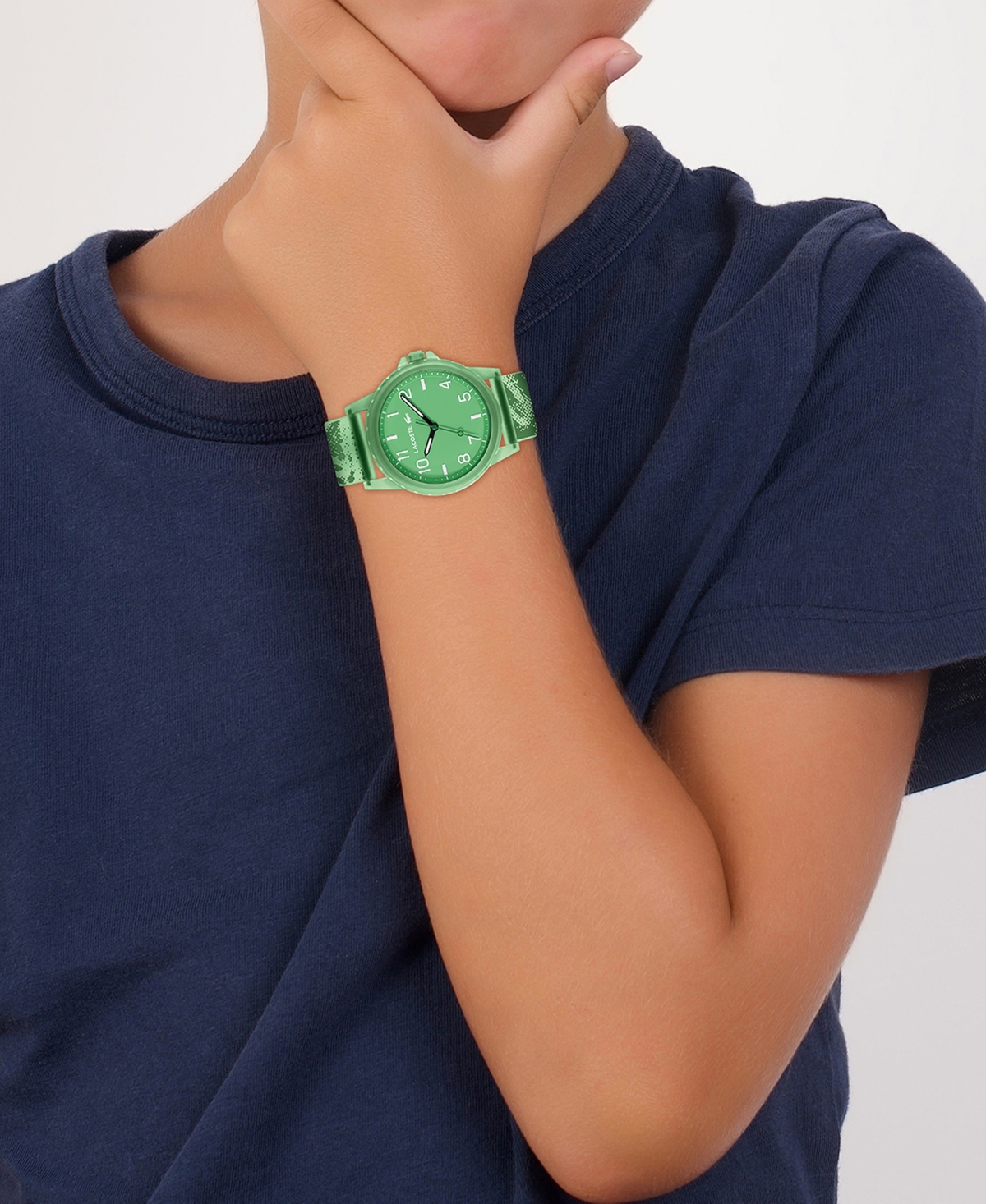 Lacoste Kid's Rider Green Silicone Strap Watch, 36mm In Green