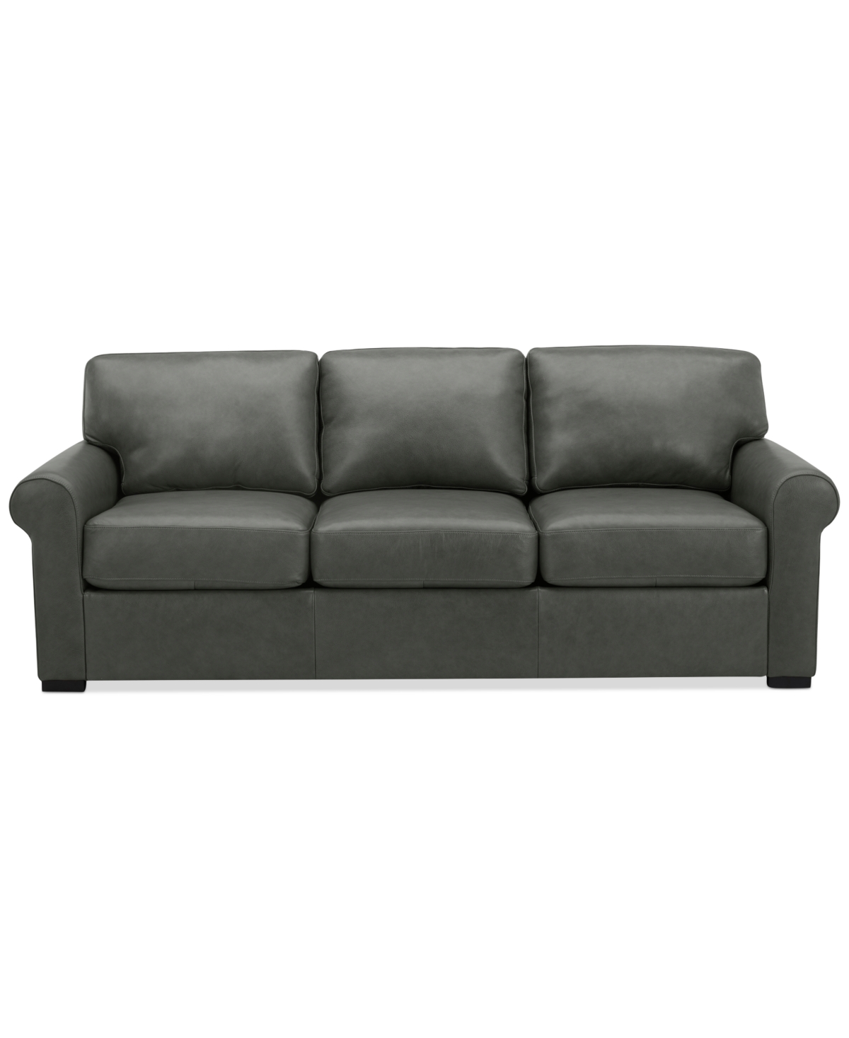 Macy's Radley 86" Leather Roll Arm Sofa, Exclusively At  In Anthracite