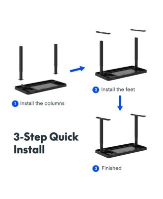 EG9B-E, Electric Height Adjustable Glass Top Standing Desk, Black