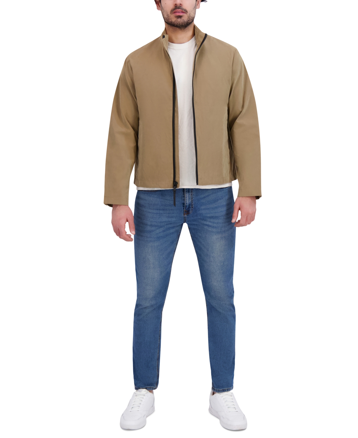 Robert Graham Men's Lightweight Peached Stand Collar Jacket In Tan