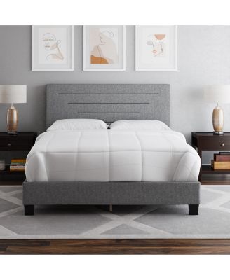 Cordoba Linen Upholstered Platform Bed Frame with Adjustable Headboard