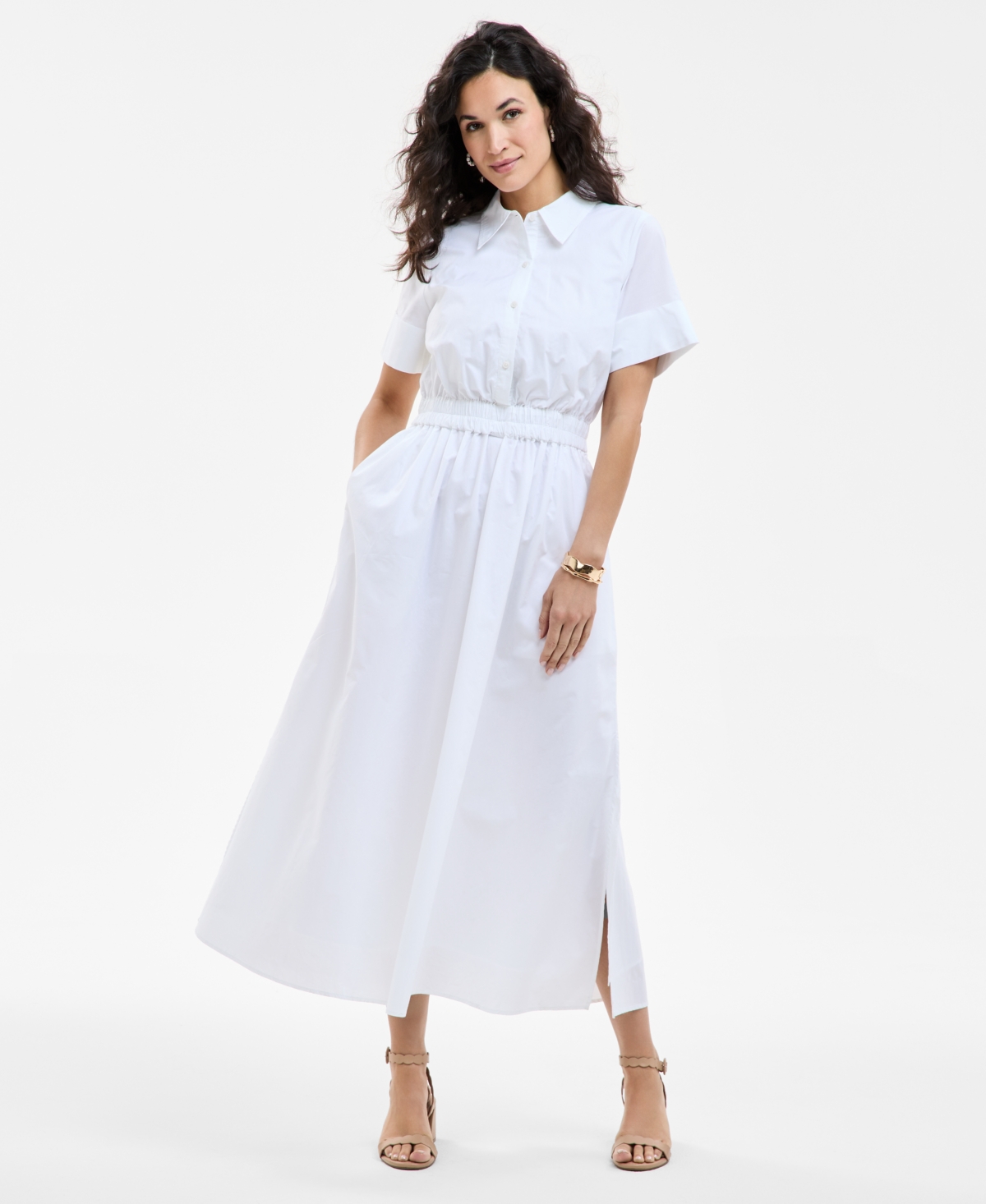 On 34th Women's Cotton Midi Shirtdress, Exclusively At Macy's