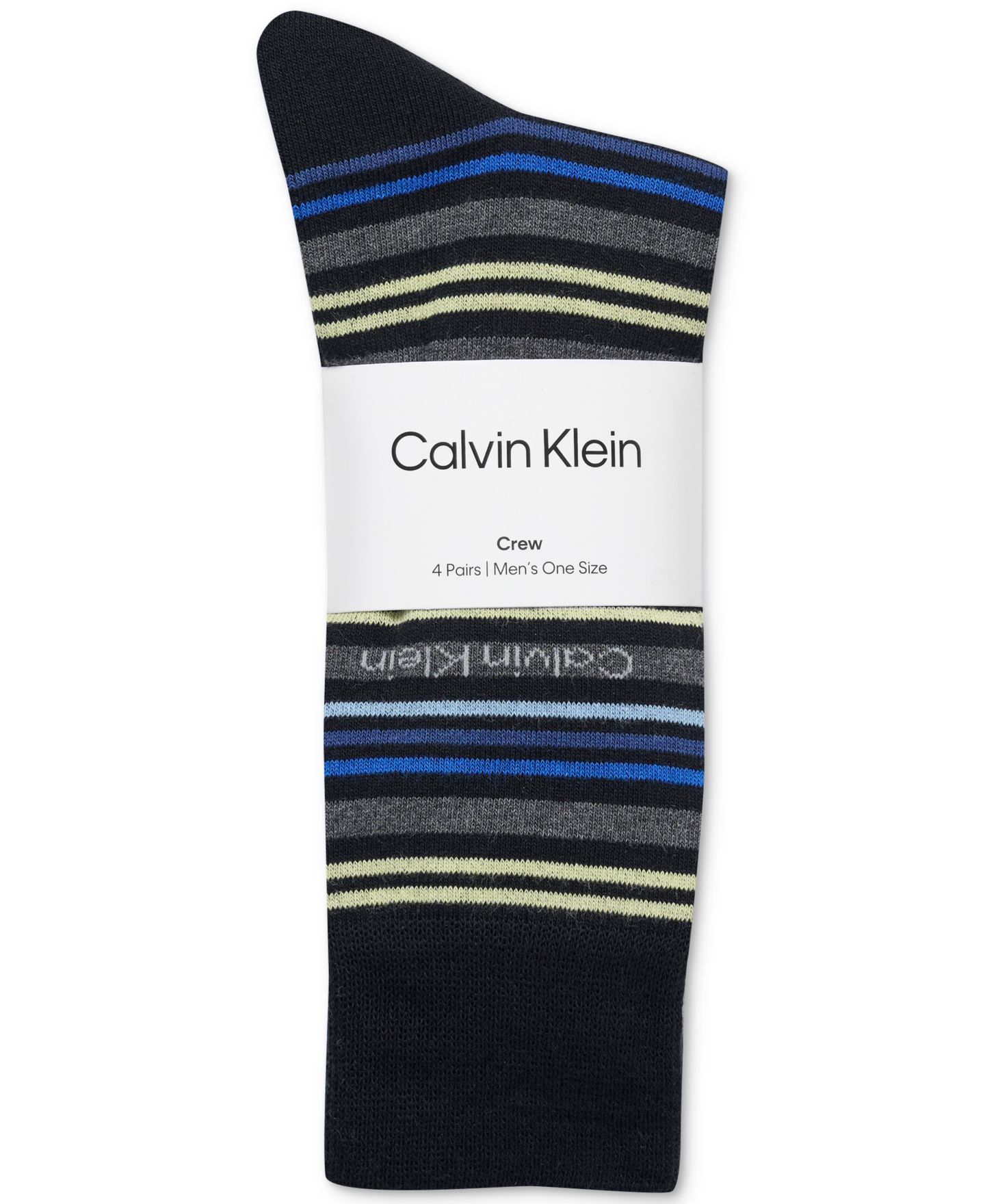 Носки для мужчин, средней высоты, с логотипом, 4 шт. — Calvin Klein, цвет: Синий разноцветный — фото 2