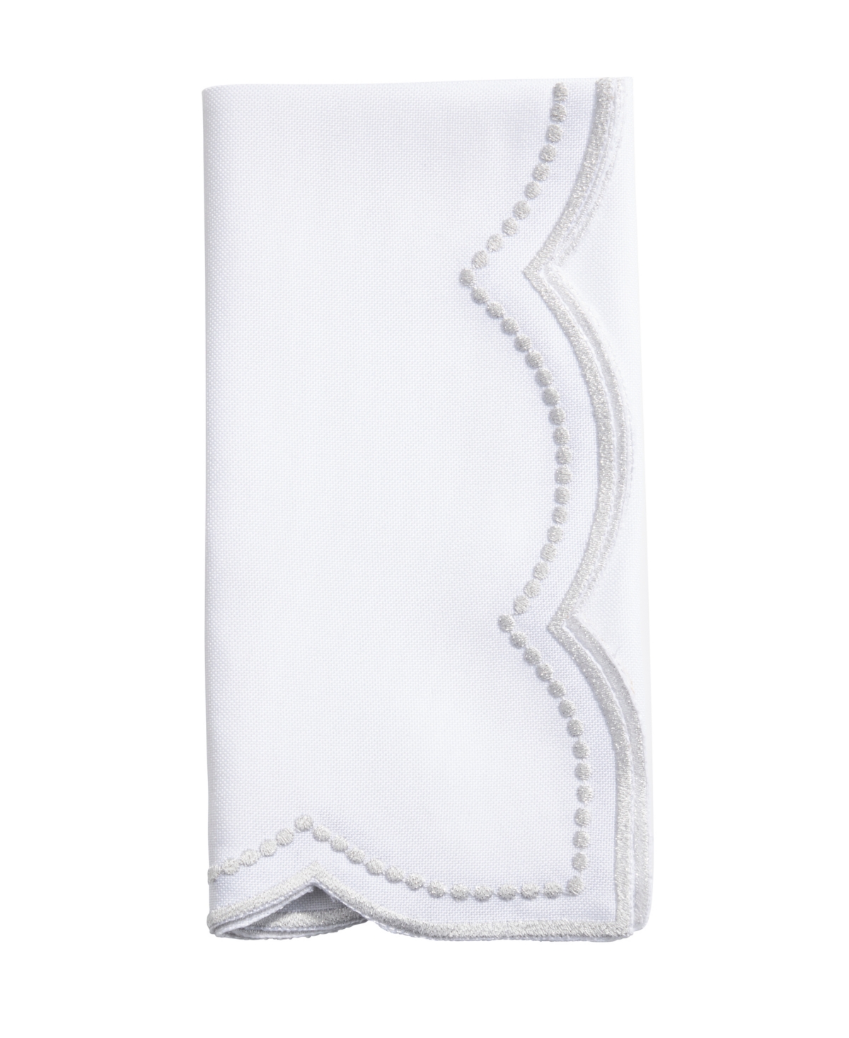 SARO LIFESTYLE EMBROIDERED POLKA DOT NAPKIN, SET OF 4 