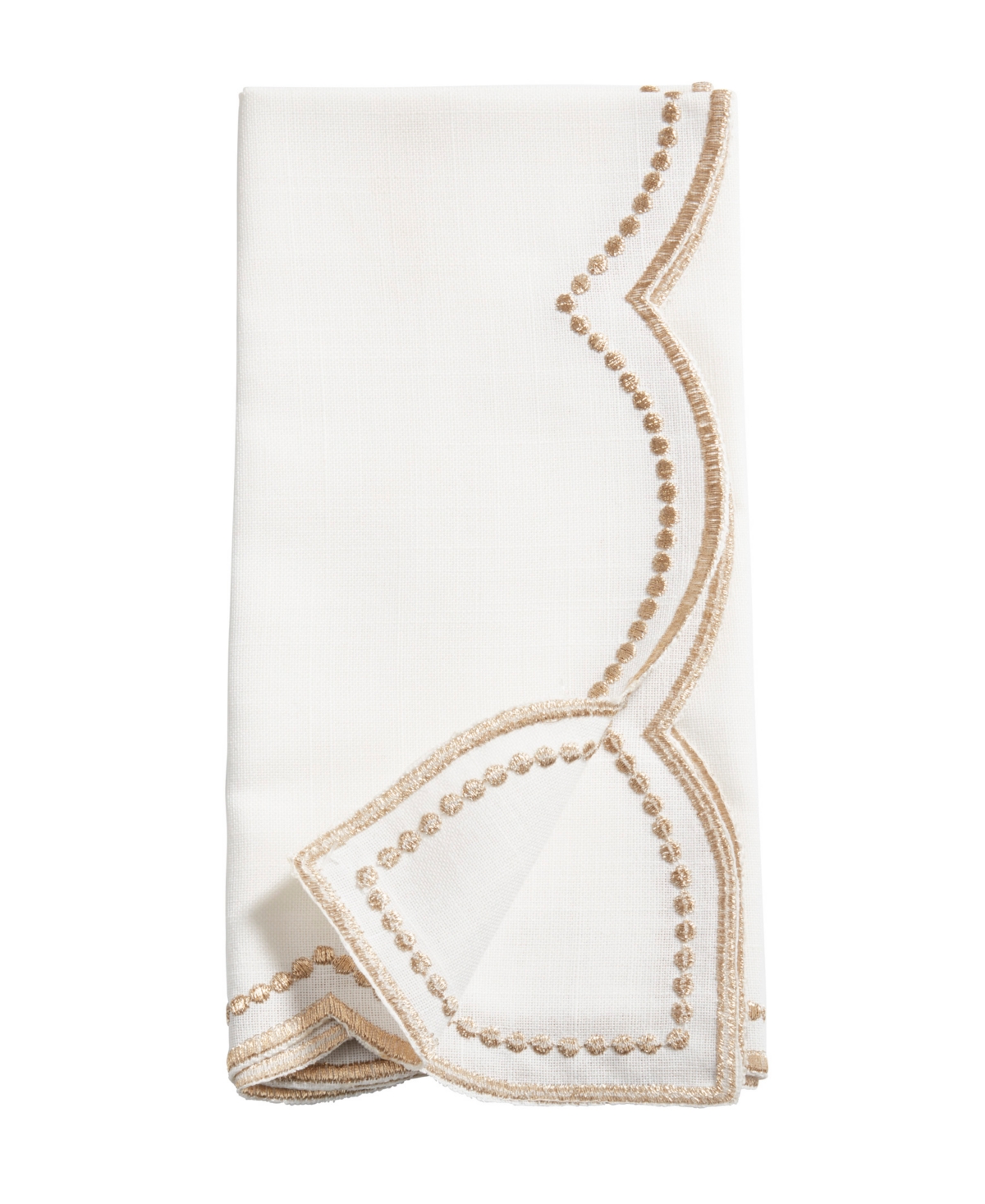 SARO LIFESTYLE EMBROIDERED POLKA DOT NAPKIN, SET OF 4 