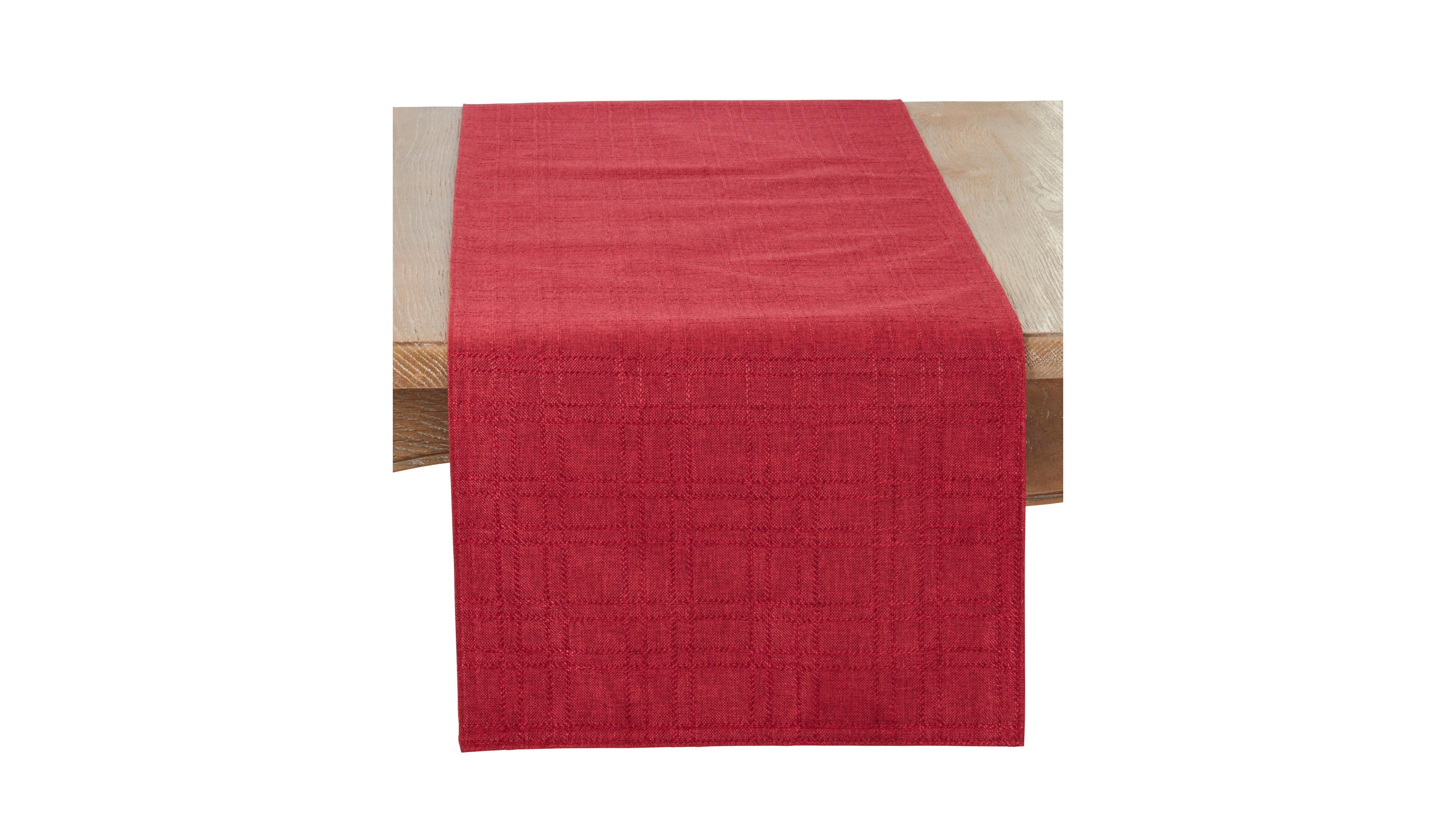 Saro Lifestyle Refined Stitched Plaid Table Runner, 16" x 120"
