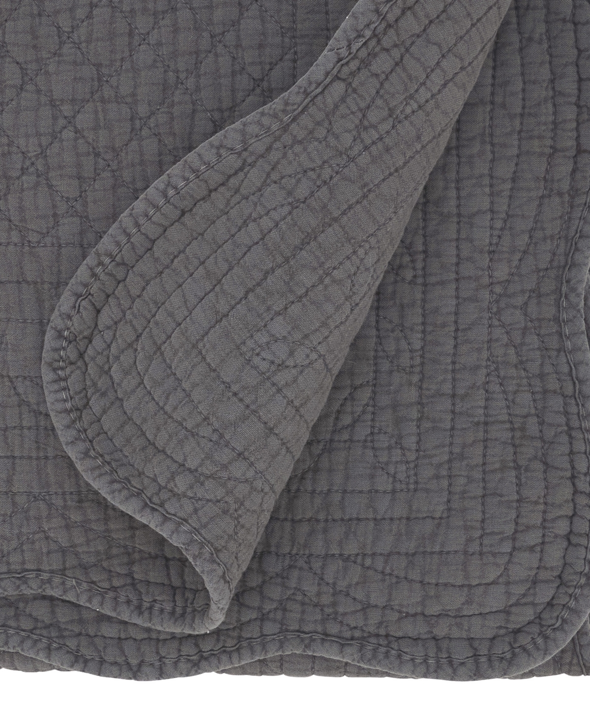 Saro Lifestyle Charming Quilted Table Runner, 16" X 72" In Slate