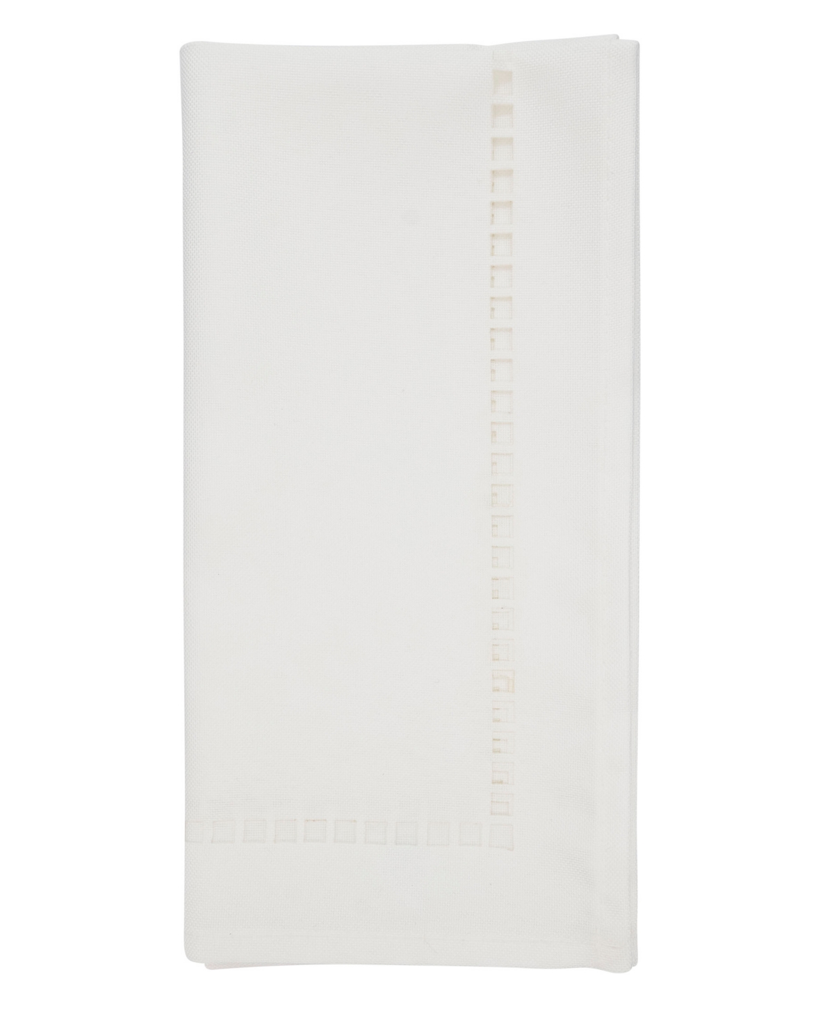 Saro Lifestyle Laser-cut Hemstitch Napkin, Set Of 4 In White