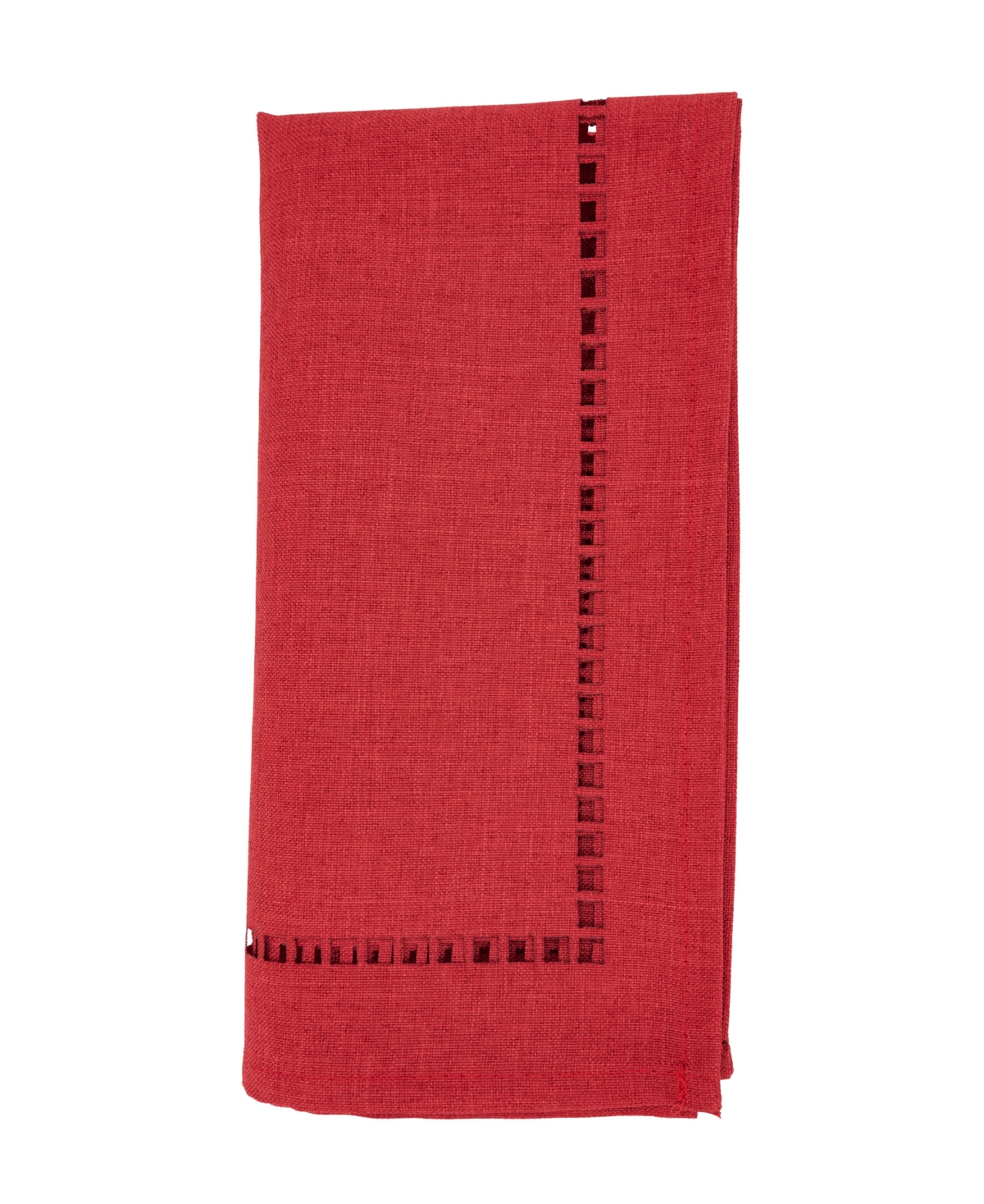 Saro Lifestyle Laser-cut Hemstitch Napkin, Set Of 4 In Red