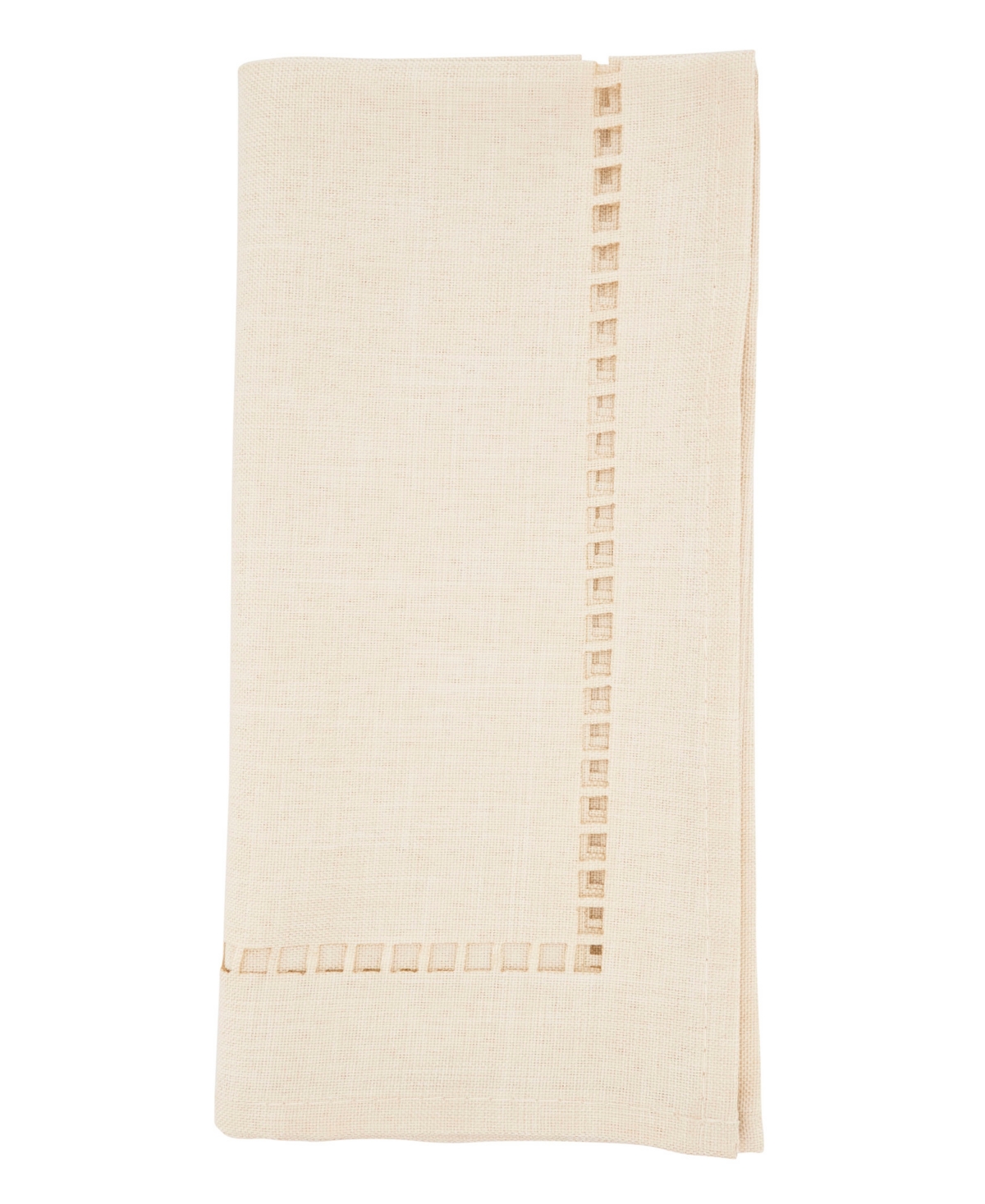Saro Lifestyle Laser-cut Hemstitch Napkin, Set Of 4 In Ivory