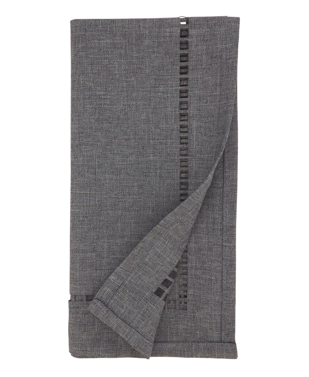 Saro Lifestyle Laser-cut Hemstitch Napkin, Set Of 4 In Charcoal