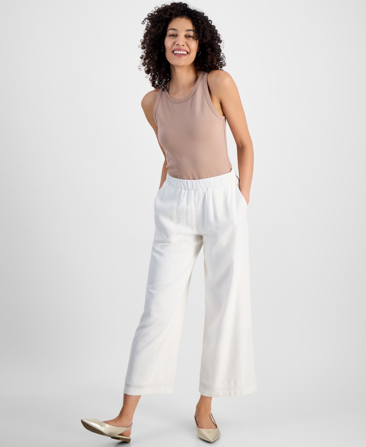 Jm Collection Petite Wide-leg Pull-on Pants, Exclusively At Macy's