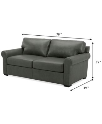 Radley Roll Arm 74" Leather Apartment Sofa