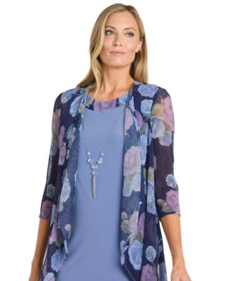 Женское текстурированное платье с металлическим жакетом и ожерельем от R & M Richards