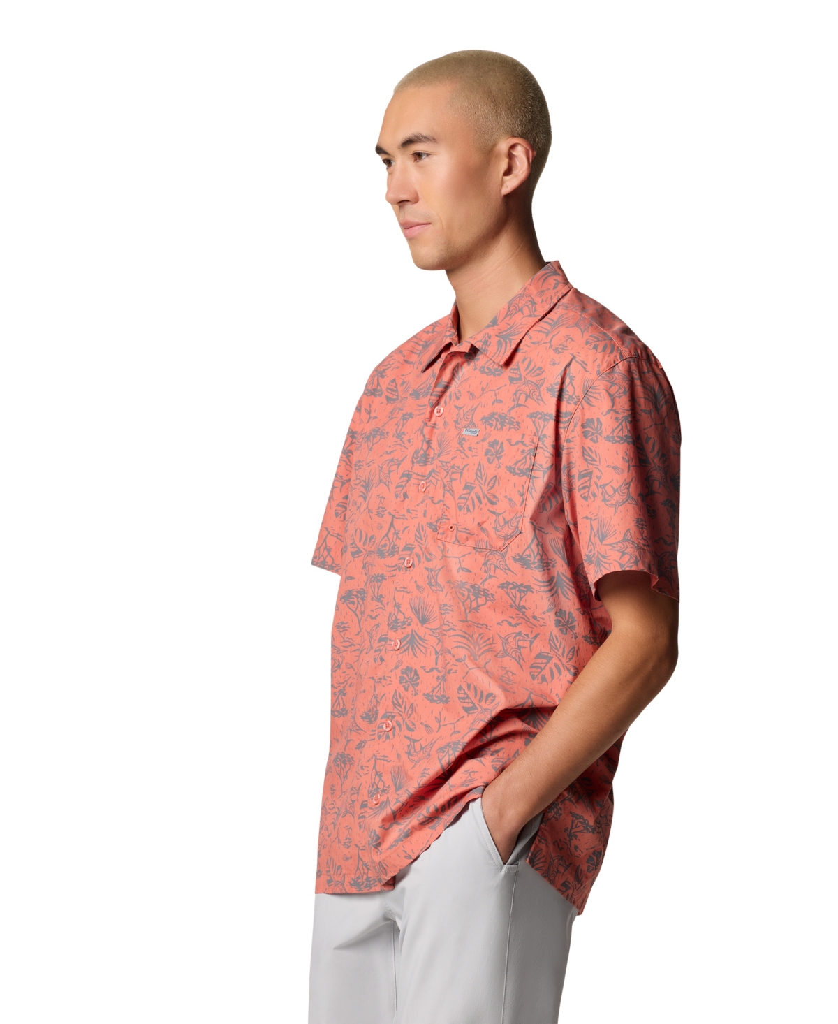 Shop Columbia Men's Pfg Trollers Best Short Sleeve Shirt In Faded Peac