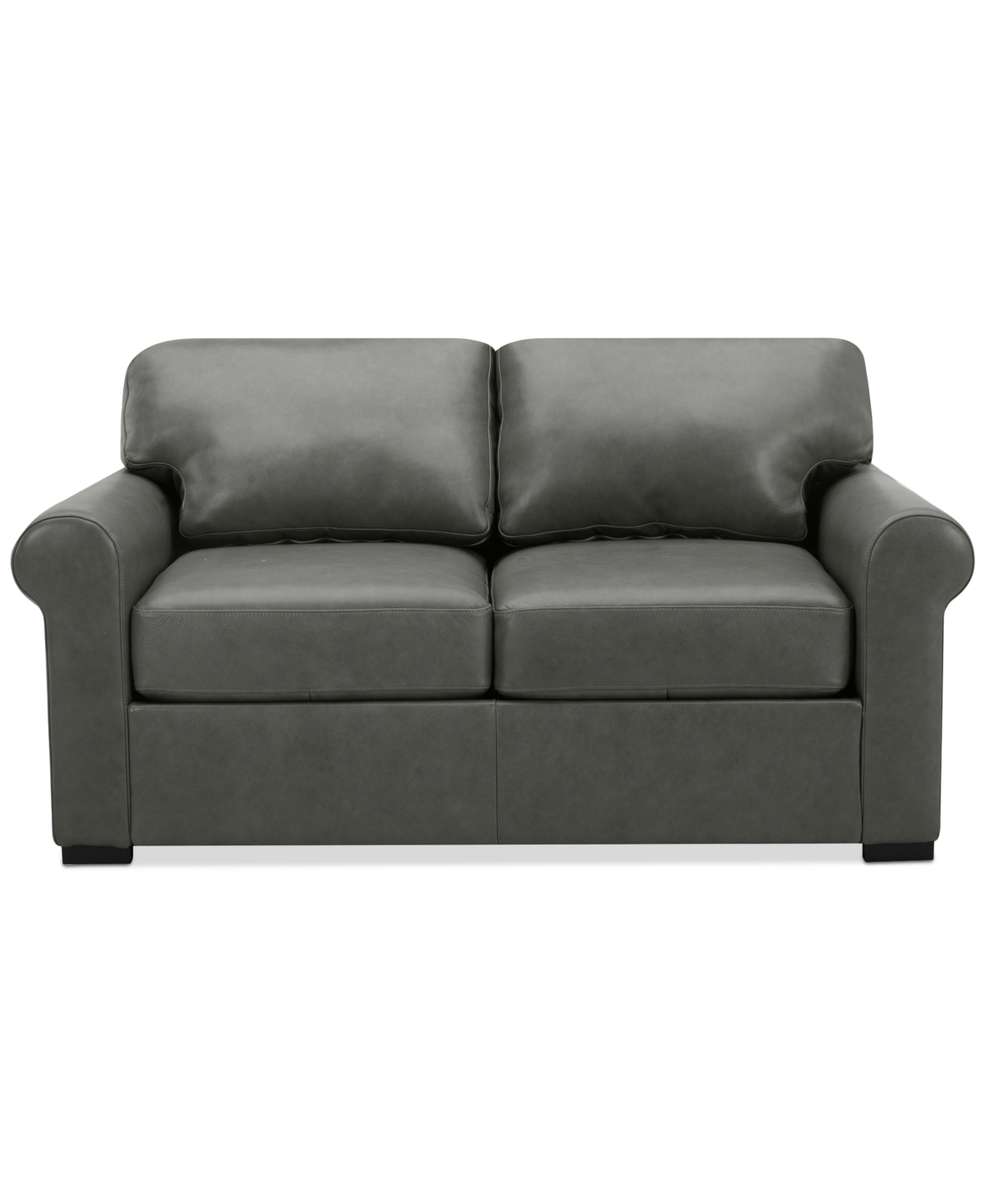 Macy's Radley 61" Leather Roll Arm Loveseat, Exclusively At  In Anthracite