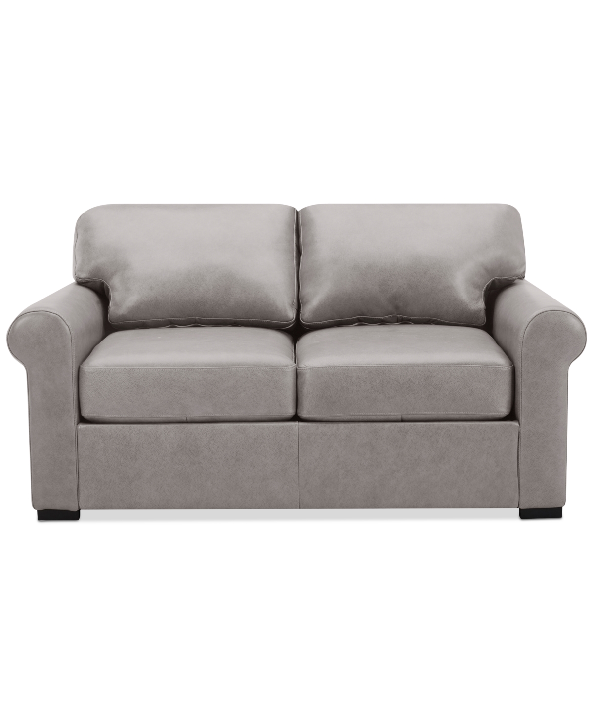 Macy's Radley 61" Leather Roll Arm Loveseat, Exclusively At  In Ash