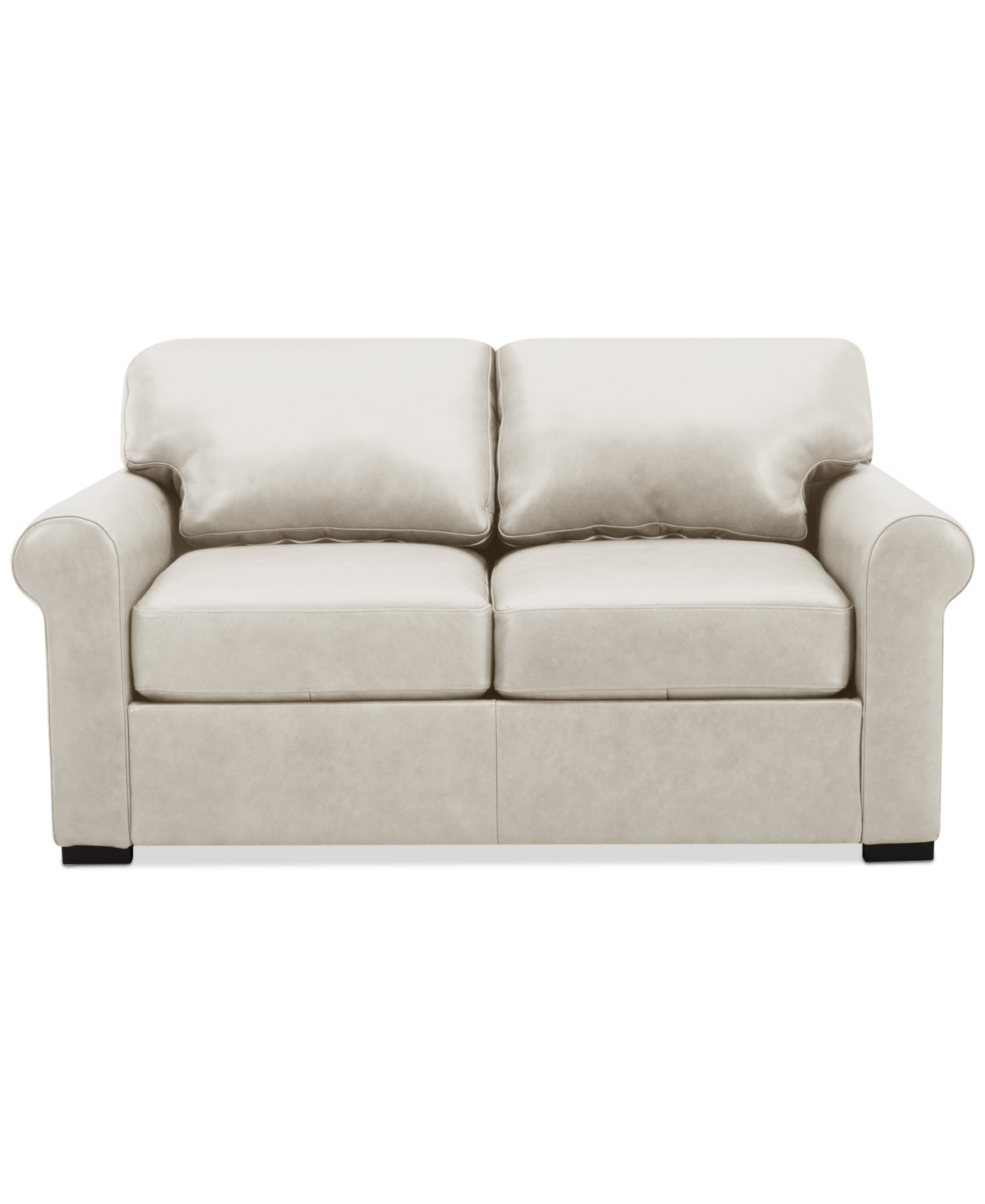 Macy's Radley 61" Leather Roll Arm Loveseat, Exclusively At  In Coconut Milk