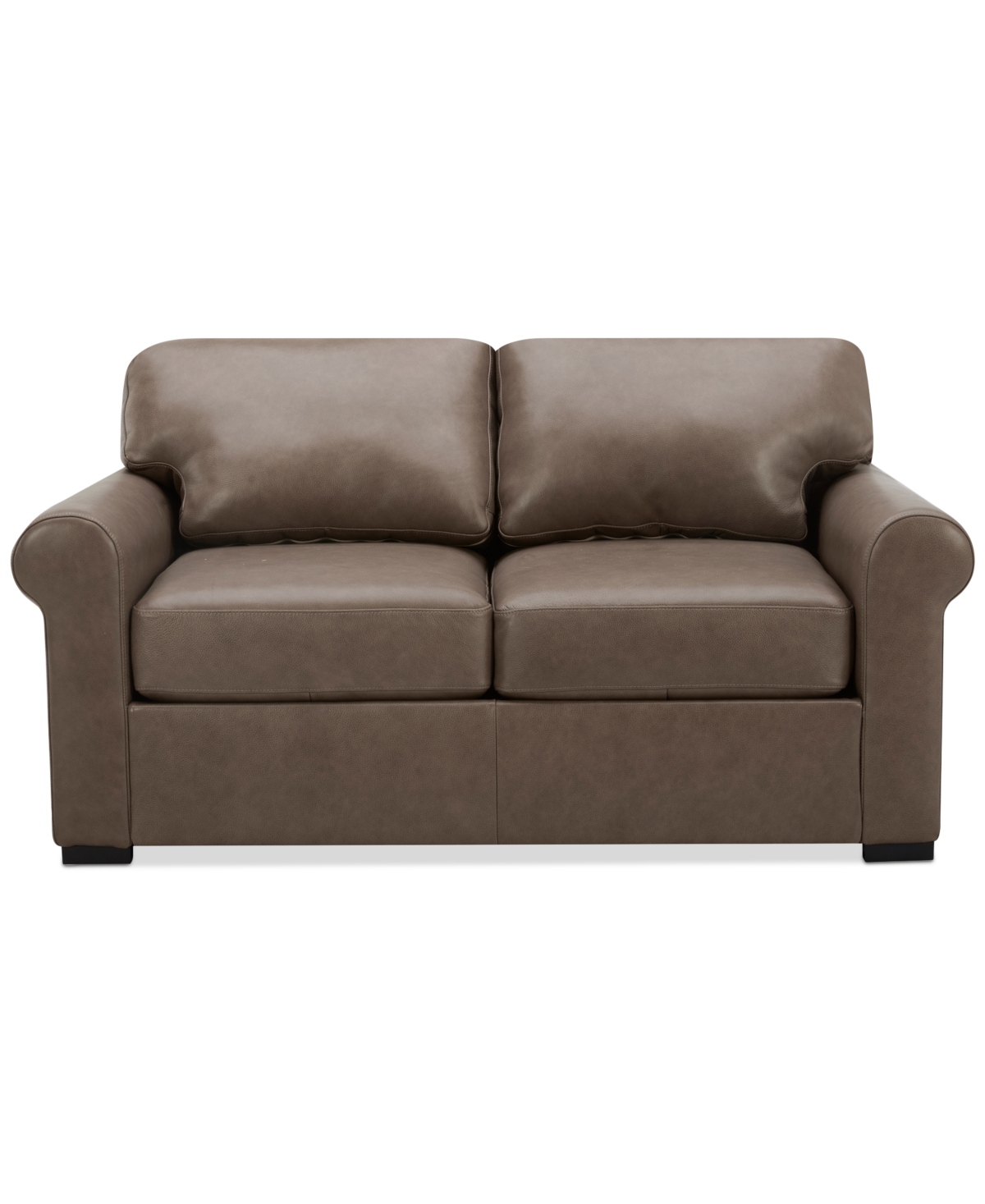 Macy's Radley 61" Leather Roll Arm Loveseat, Exclusively At  In Taupe