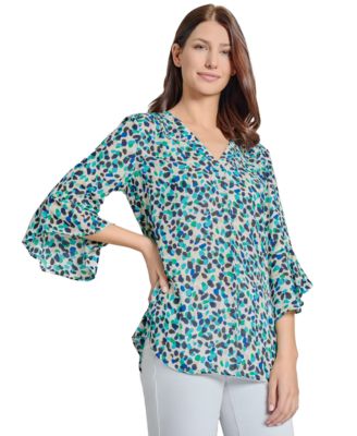 Женская блузка с расклешенными рукавами и принтом Jones New York для женщин